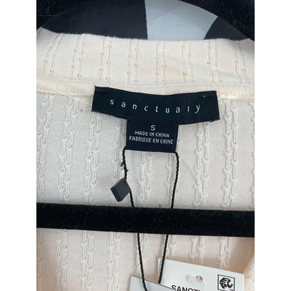 Sanctuary NWT Aiden Button Up Top Pointelle Henley Long Sleeve Pink Small New - Picture 5 of 8